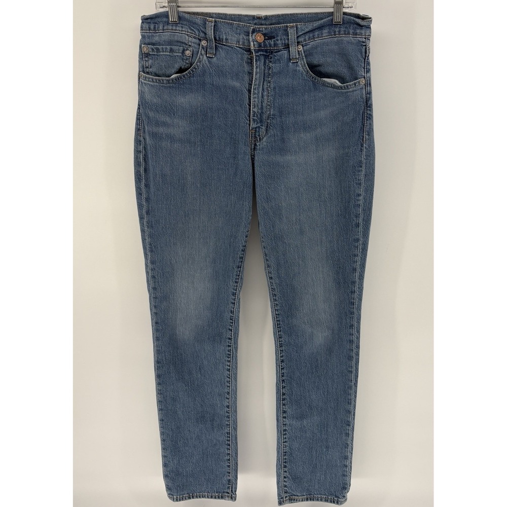 Levis 511 Straight Leg Slim Taper Jeans Light Blue Denim Men 34X32 Fits (32x31)